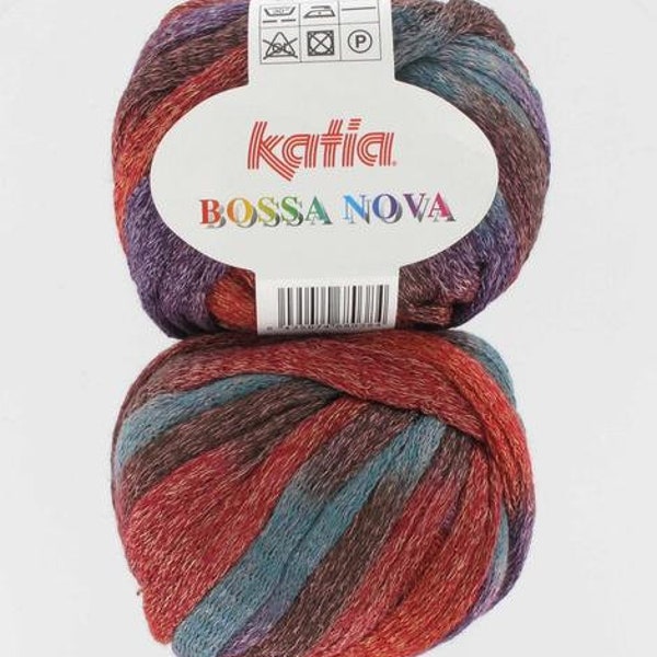 EUR 99.8/1kg BOSSA NOVA Katia dégradé de laine à volants 77 fil de coton à volants de couleur dégradé panaché fil à volants fil de coton tricoté à la main