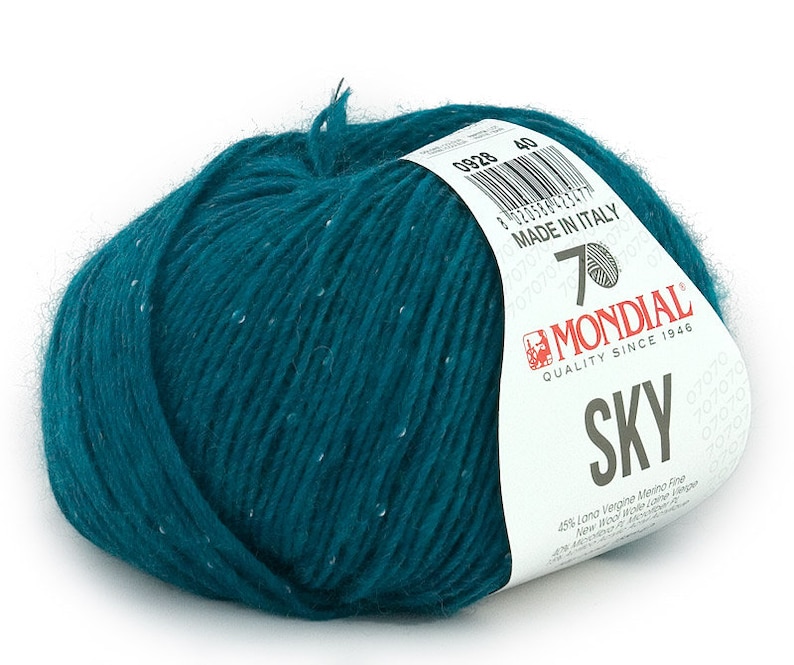 EUR 13.90100g SKY MONDIAL merino wool with sequin Merino wool 928 lace sequin yarn with micro sequins woolyarn very soft