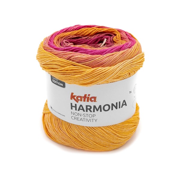 EUR 99.9/1kg HARMONIA KATIA Bobbel 100% cotton gradient 203 pink orange lace shawls lace triangular shawl cottonyarn shawl gradient yarn