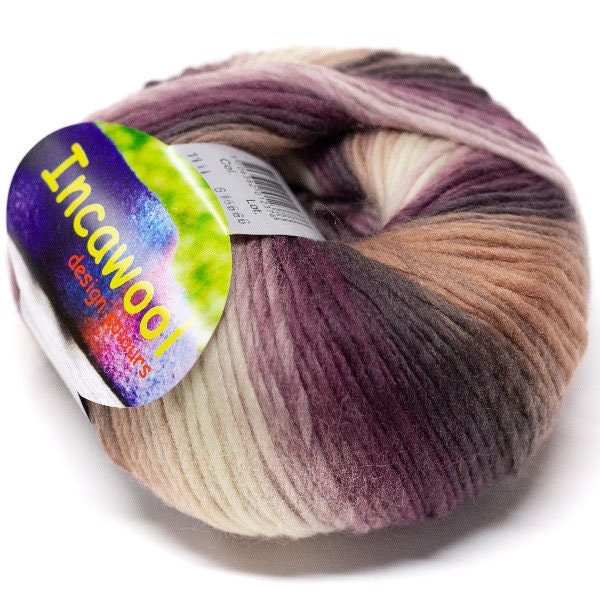 EUR99,5/1kg INCA WOOL HJERTEGARN Hochland Wolle Peru Farbverlauf variegated col.1111 wool yarn gradient color highland woolyarn multicolour