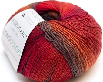 EUR119,5/1kg LONG COLORS MERINO Hjertegarn Farbverlauf 17 Wolle variegated color yarn Gradient woolyarn lace shawl scarf tücher lacegarn