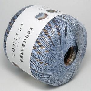 EUR 106.3/1kg BELVEDERE KATIA Shining Yarn Color Gradient 303 Degrade Gradient with Lurex Thread Lace Scarf Triangular Scarf Summer Yarn Wool Shawl Yarn