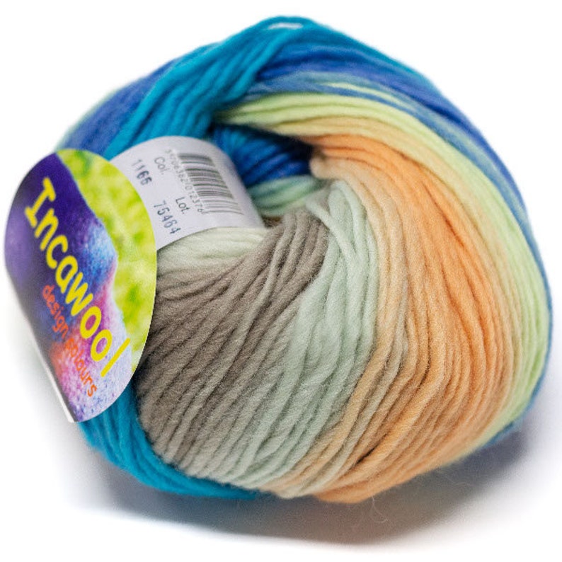 EUR 99,5/1kg INCAWOOL HJERTEGARN Hochland Wolle Peru Farbverlauf variegated col.1166 Strickwolle Strickgarn gradient color highland woolyarn Bild 1