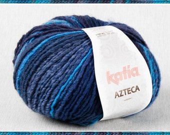 EUR 99,5/1kg AZTECA 7851 KATIA Wolle Farbverlauf variegated color woolyarn Gradient handknitting multicolour fancy wool mixed versatile yarn