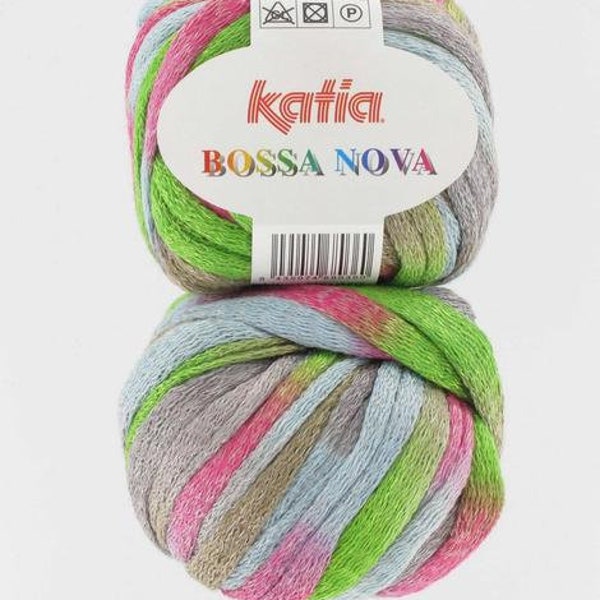 EUR 99.8/1kg BOSSA NOVA Katia dégradé de laine à volants 75 fil de coton à volants de couleur dégradé panaché fil à volants fil de coton tricoté à la main