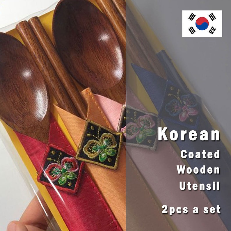 Oriental Utensil Set/coated Wooden Chopsticks/korean Etsy