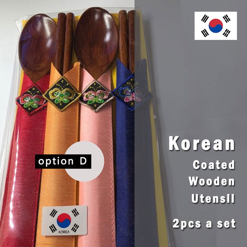 Oriental Utensil Set/coated Wooden Chopsticks/korean Etsy