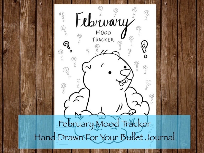 Mood Tracker February, Printable Tracker for Bullet Journal, Digital