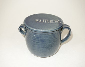 ISTOOLL Buttertopf Aus Porzellan – Mit Wasserabdichtung, Hält Butter Streichfähig, Blau