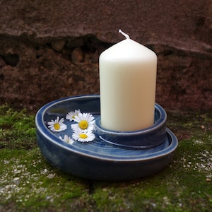 Ceramic candlesticks, made of clay and hand-made