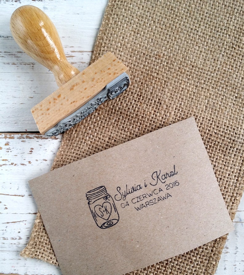 Wedding Stamp personalized 25x60 jar III