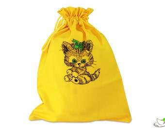 Meow!" embroidered daycare bag