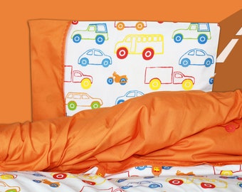 Children's bed linen "AutoRallye" orange 100x135