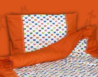 Children's bed linen "Schmetterlin in Orange"100 x 135 cm