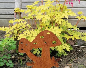 Mushroom Garden Ornament Metal Lawn Stake Decoration 40 cm Magic Fairy Toadstool