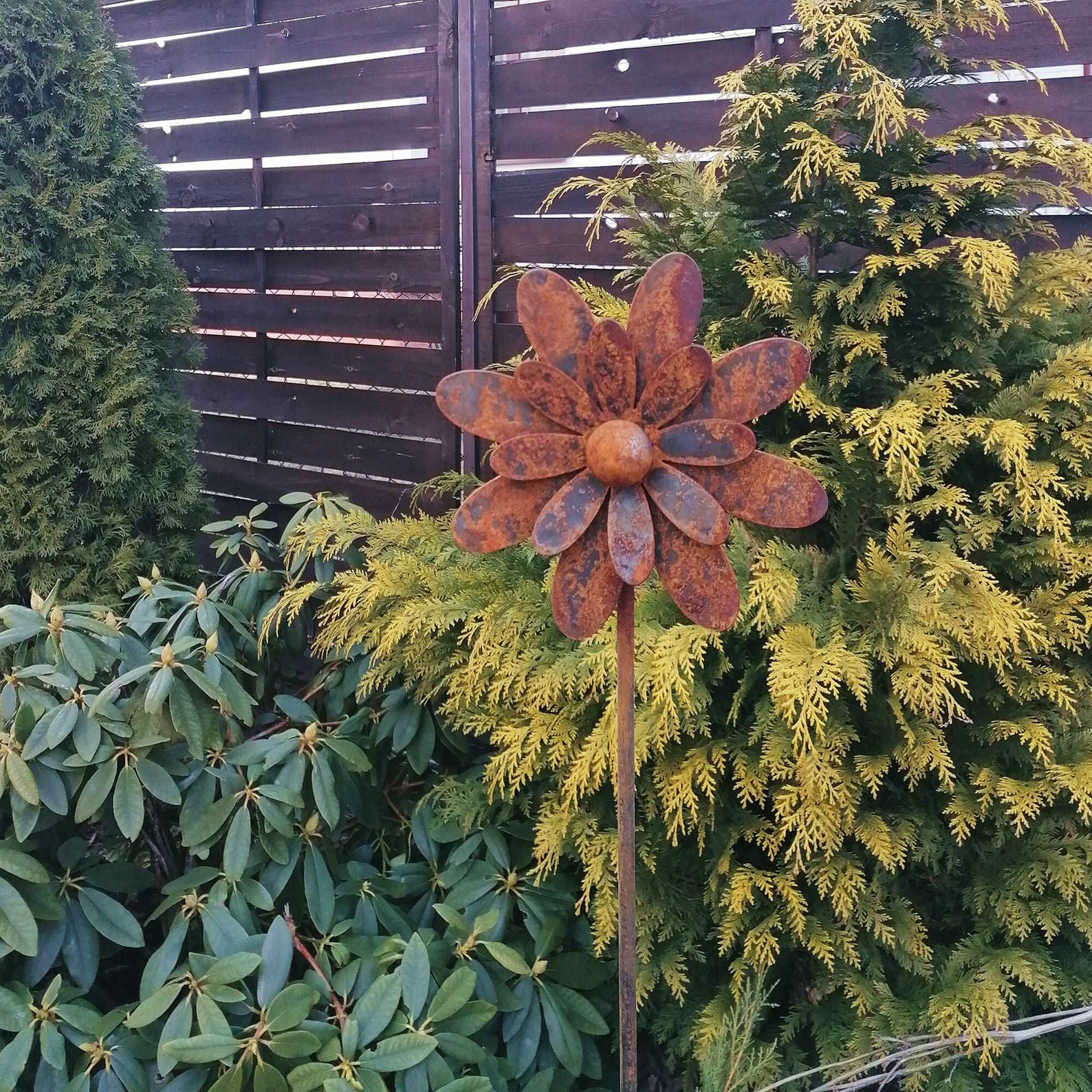 Metall Blume Garten Pfahl Metall Blume Garten Kunst rostige Etsy