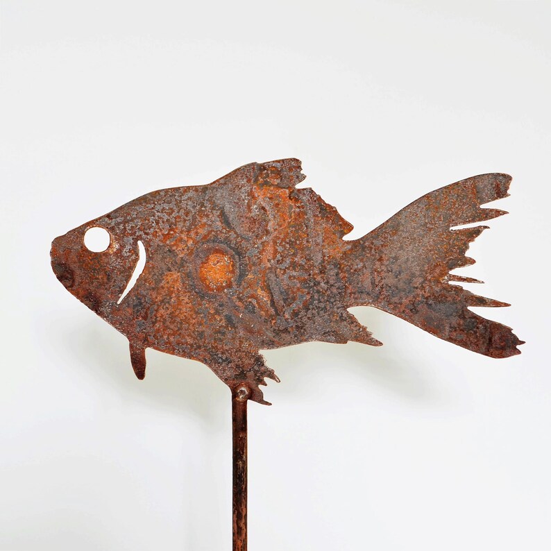 Metal Fish Garden Decor Metal Fish Garden Art Funny Garden Etsy