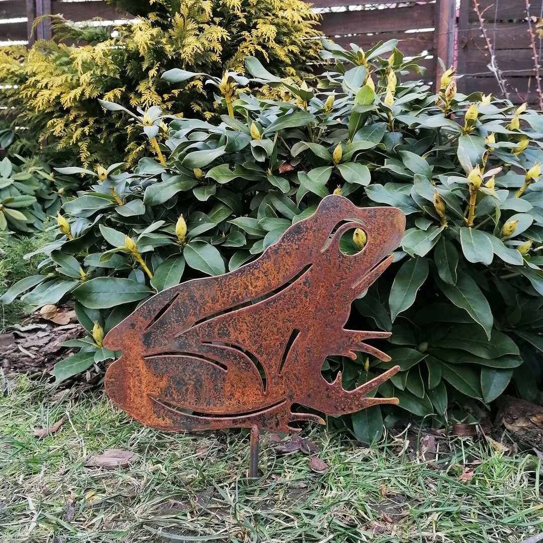 Metall Frosch Garten Deko, Metall Frosch Garten Kunst, Rost Frosch