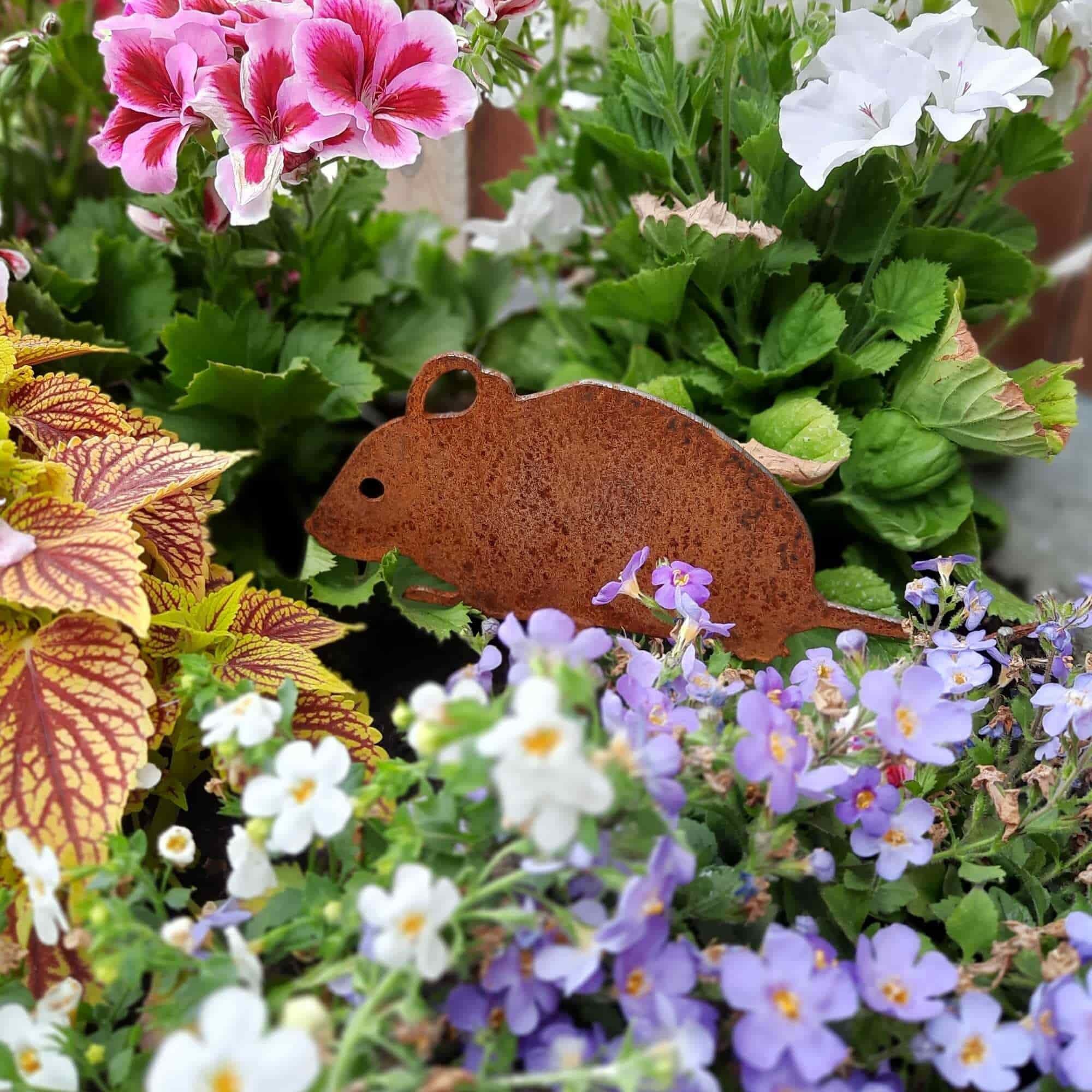 Metall Maus Garten Deko, kleine Maus Garten Kunst, rostiges Maus Schild