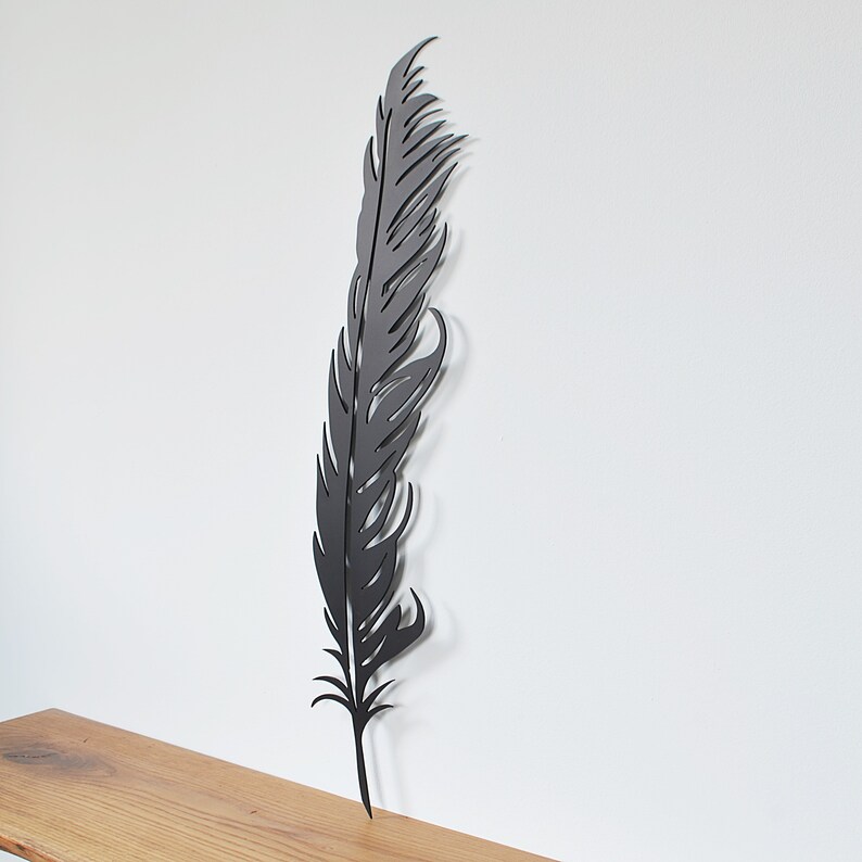 Metal feather wall art feather wall decor large feathers Etsy