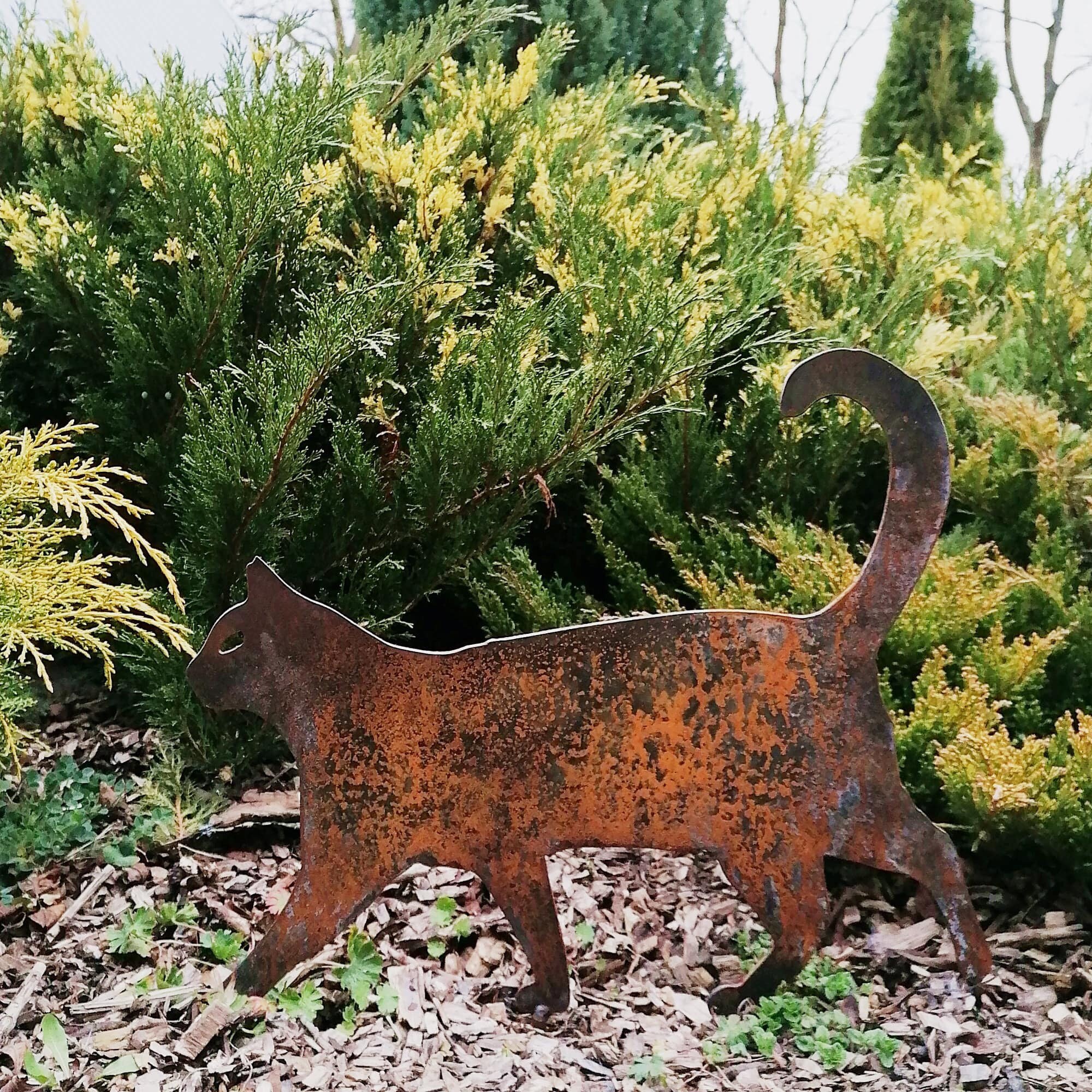 Metall Katzen Garten Deko Metall Katze Garten Kunst rostiges Etsy.de