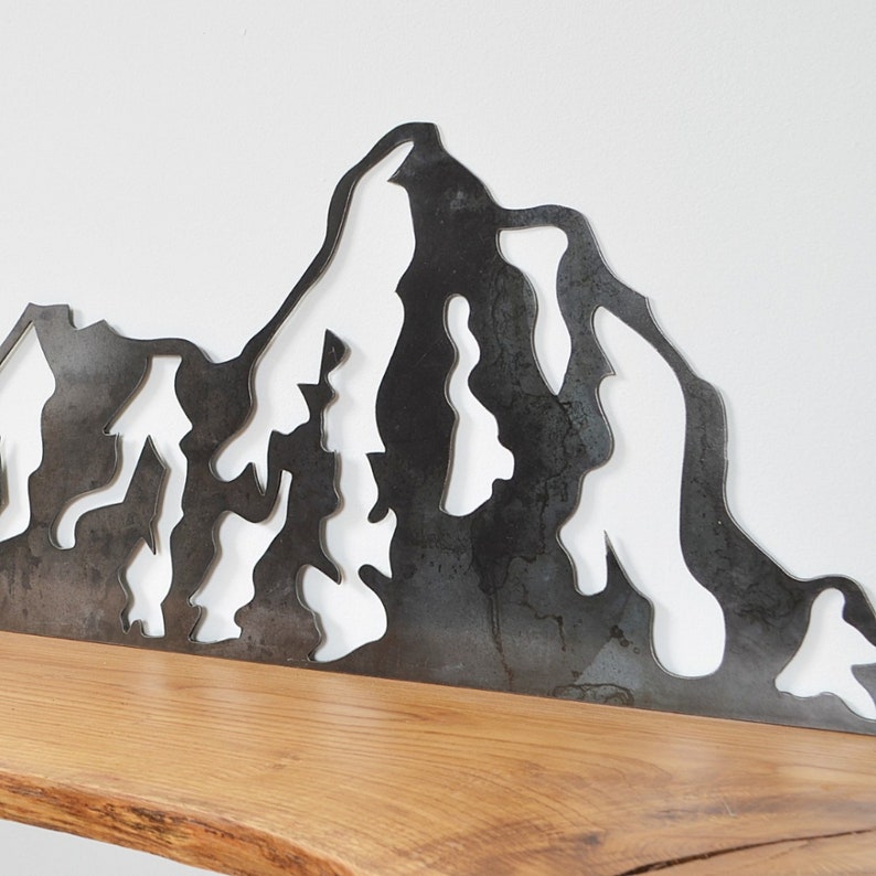 Metal mountain range wall art metal wall art home decor snow Etsy