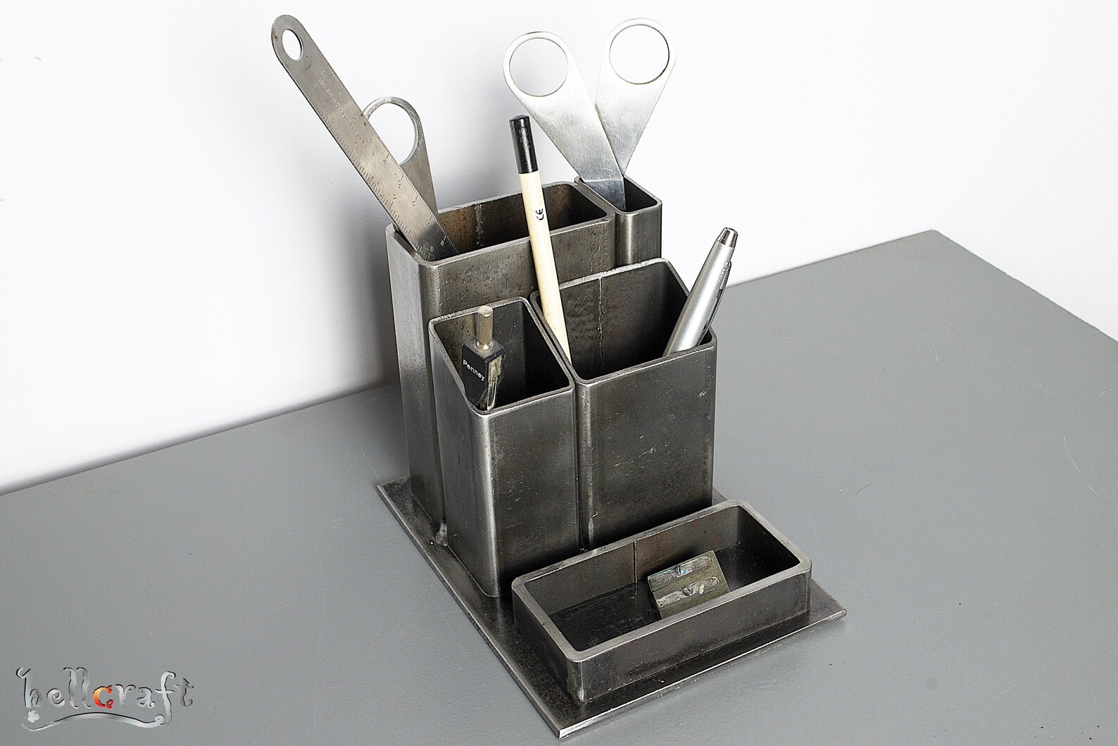 Industrial desk organizer home office desk accessories metal Etsy