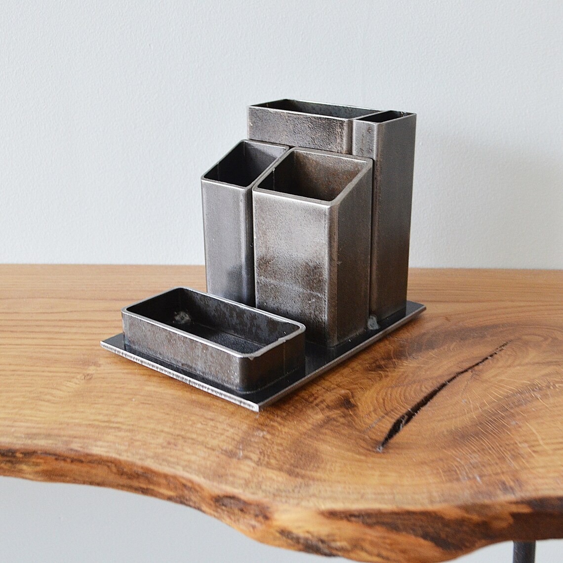 Industrial desk organizer home office desk accessories metal Etsy