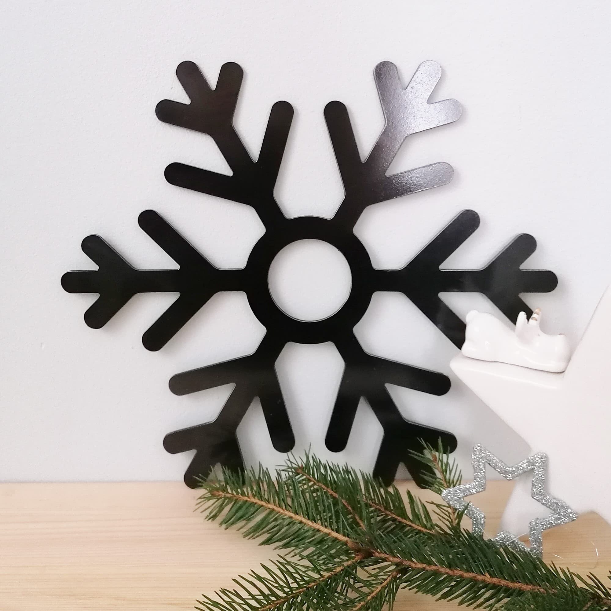 Set of 3 metal snowflakes wall artsnowflakes wall decor Etsy