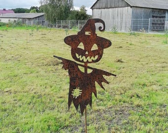 Spaventapasseri - un ornamento in metallo per il giardino autunnale, ornamento da giardino spaventapasseri, decorazione da giardino in metallo, decorazione da giardino di Halloween, arte da giardino