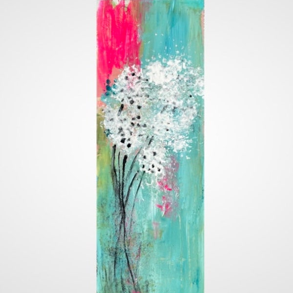 Acrylbild Original Gemälde auf Holz Blumen