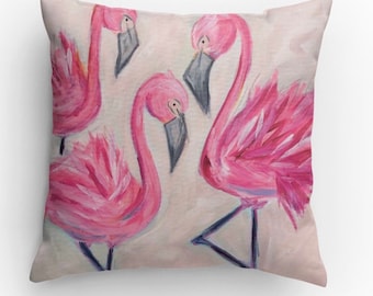 sequin flamingo pillow