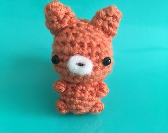 Gehäkelte Fuchs Amigurumi: Kawaii Plüsch Stofftier (Schlüsselanhänger Option)