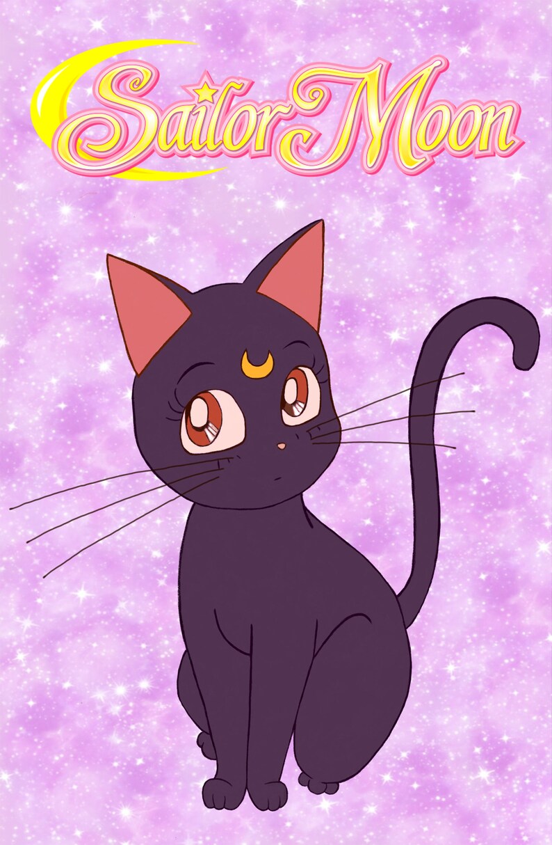 Cartel de Sailor Moon Luna imprimible decoración de pared | Etsy
