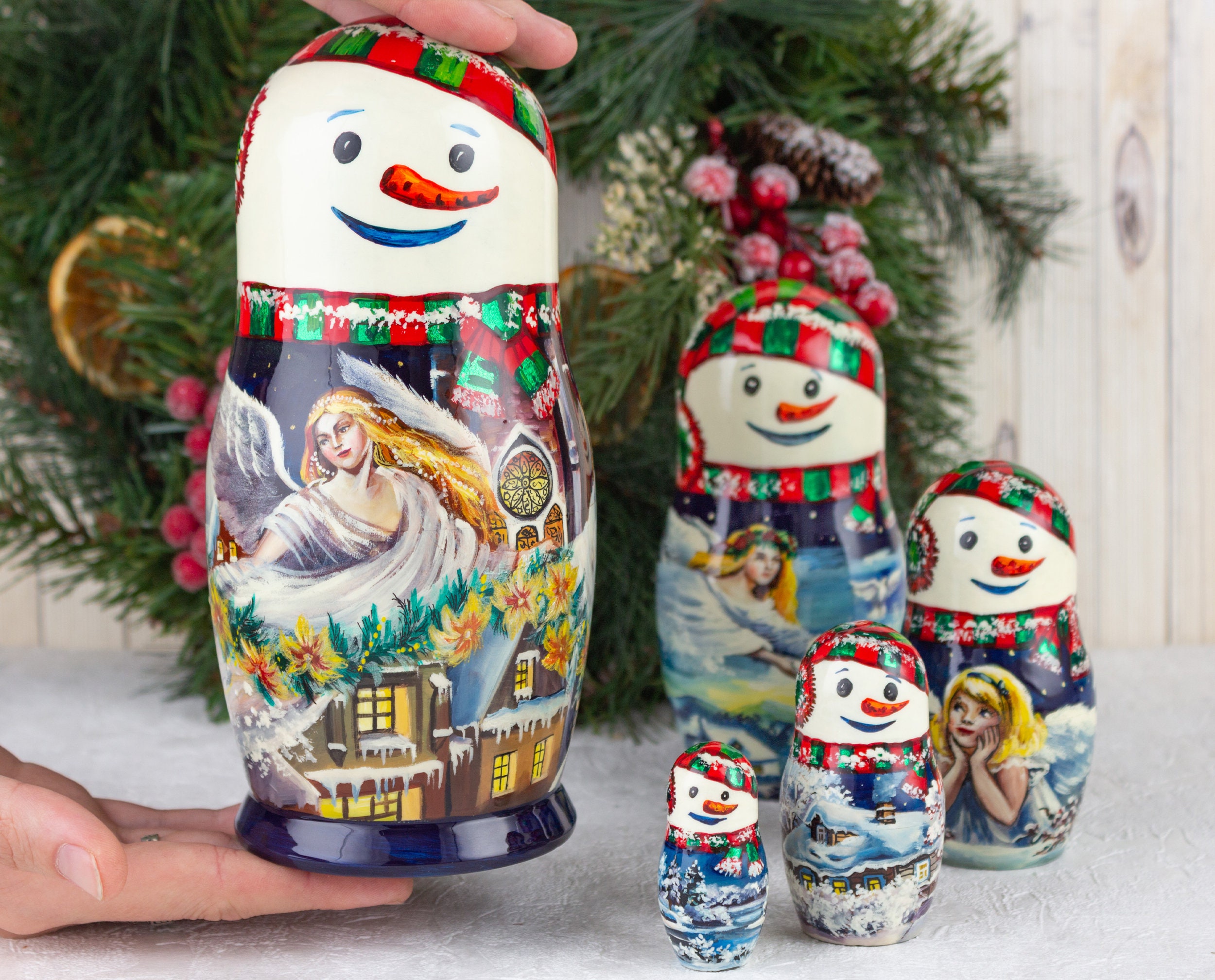 Nesting dolls Russian nesting dolls Christmas Snowman Etsy