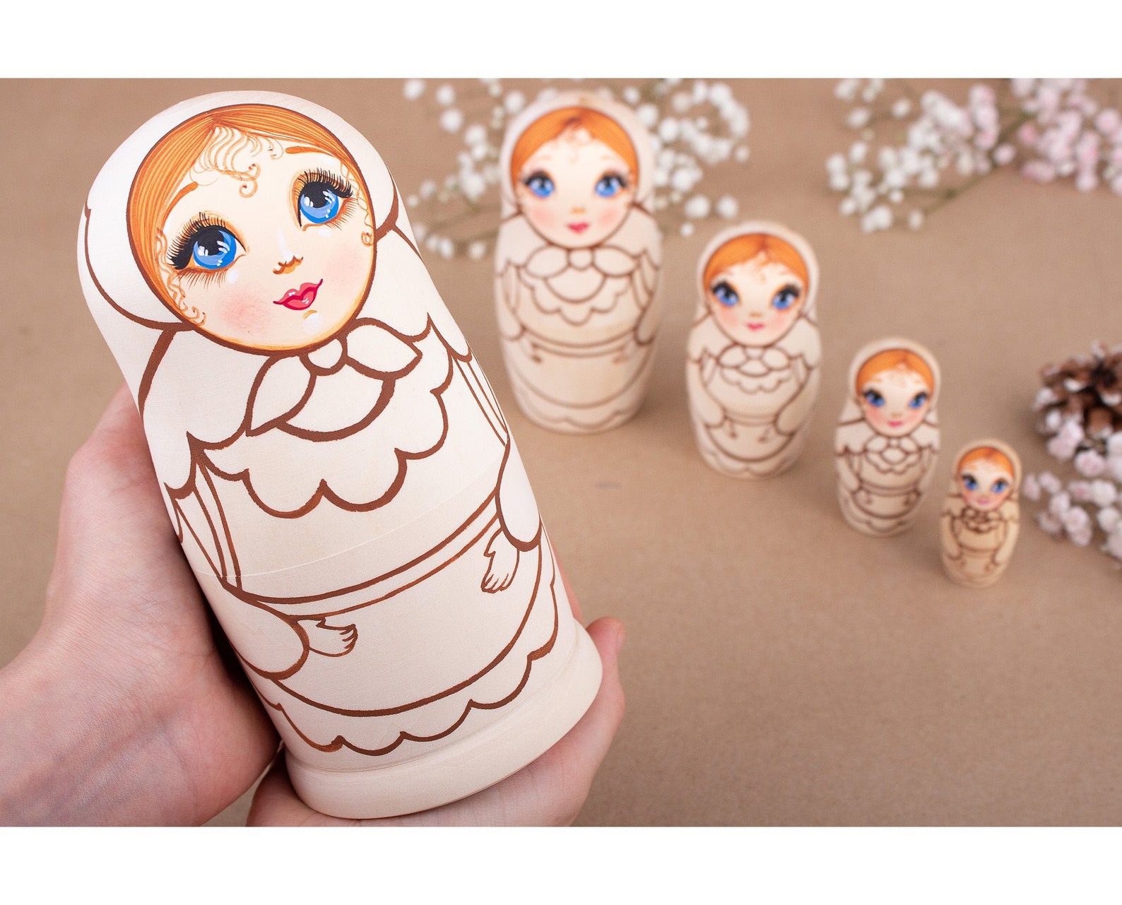 unpainted nesting dolls wholesale