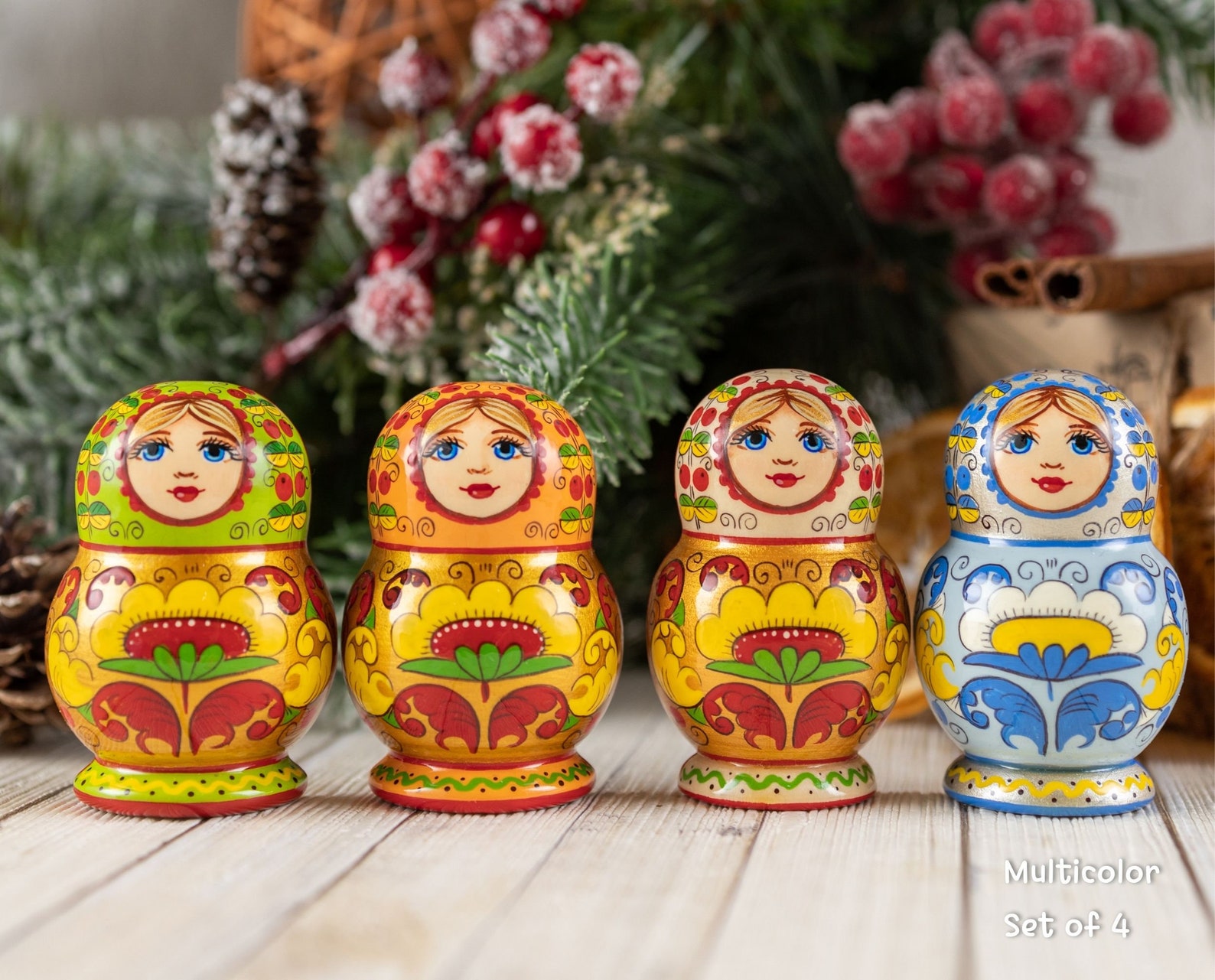 Matryoshka Russian doll wooden Christmas Etsy