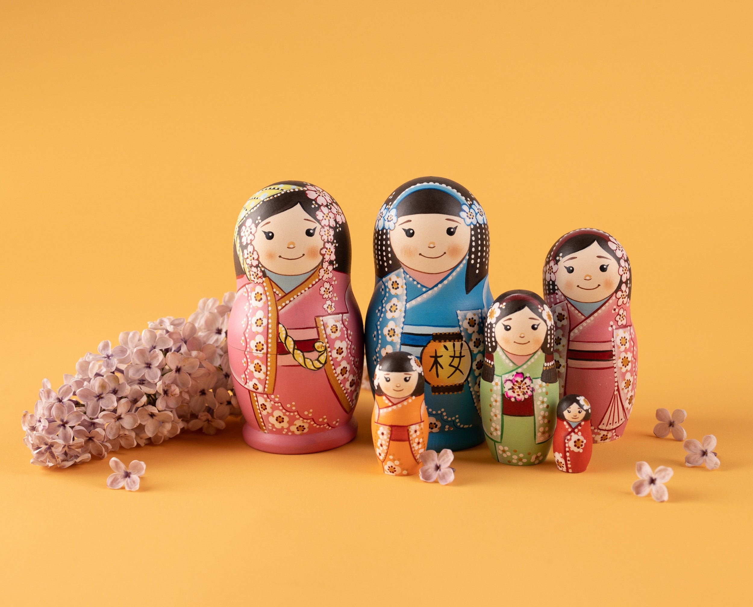 Nesting dolls Japanese nesting doll Matryoshka doll Etsy