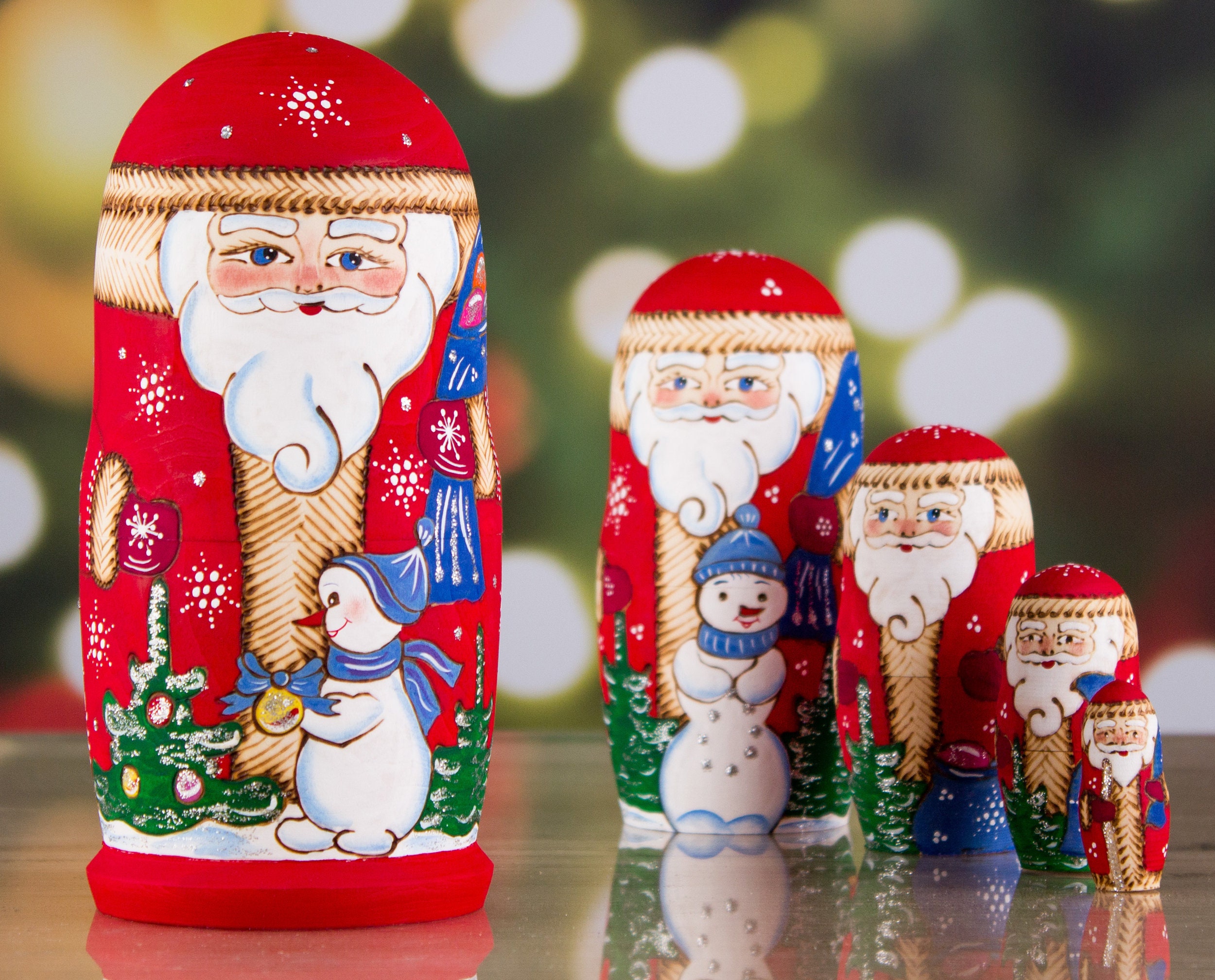 Nesting dolls Russian dolls Santa Claus Christmas Etsy