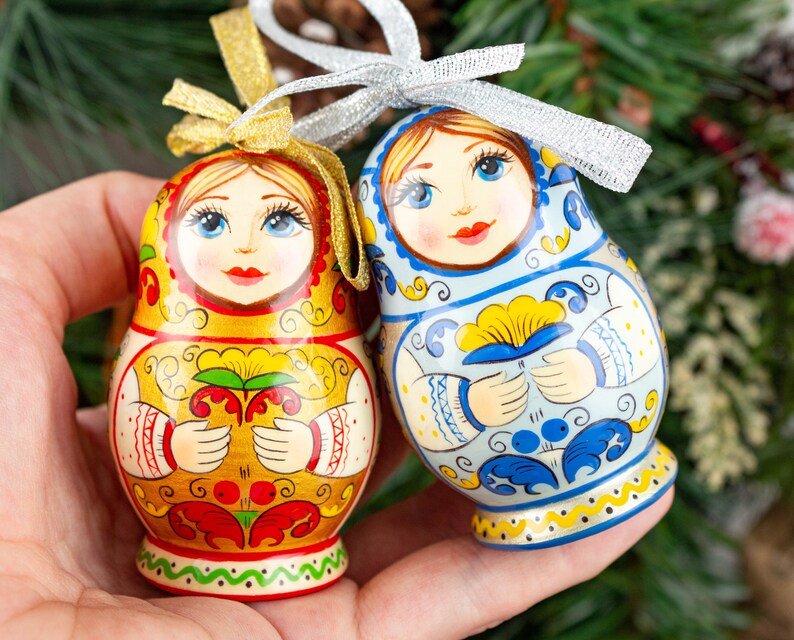 Russian doll ornament 236 6 cm Hand painted ornaments Etsy