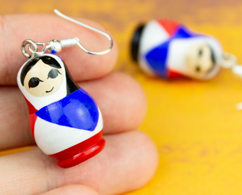 Russian matryoshka colorful earrings Russian nesting doll jewelry Matryoshka dolls Babushka doll Matryoshka jewelry
