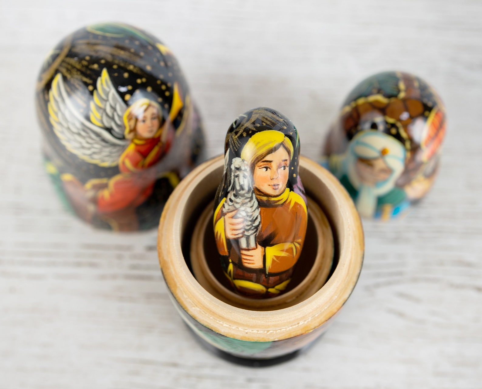 Nativity Scene Nesting Dolls Nativity Set Nativity Nesting Etsy