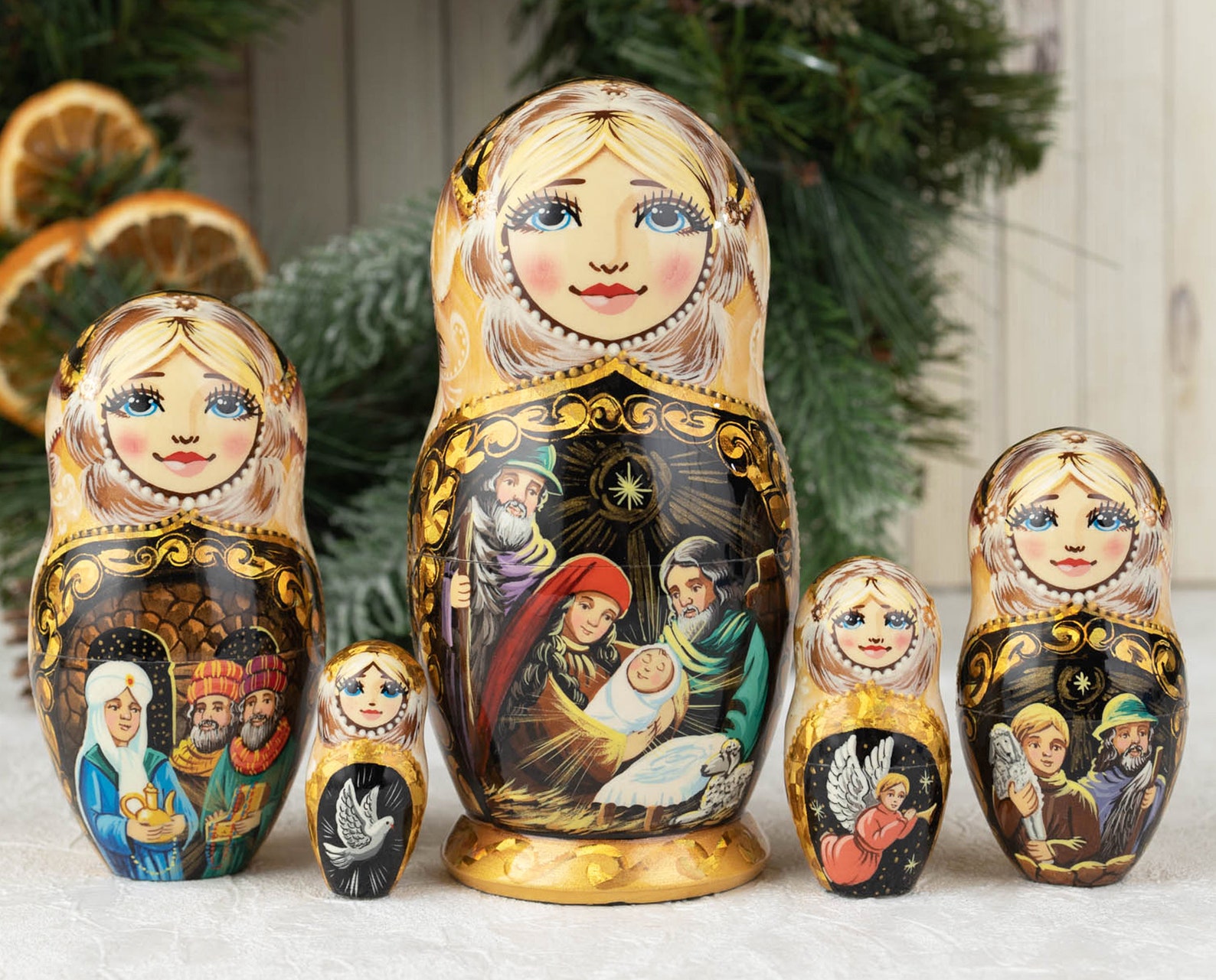 Russian doll Nativity nesting dolls Matryoshka Nativity set Etsy