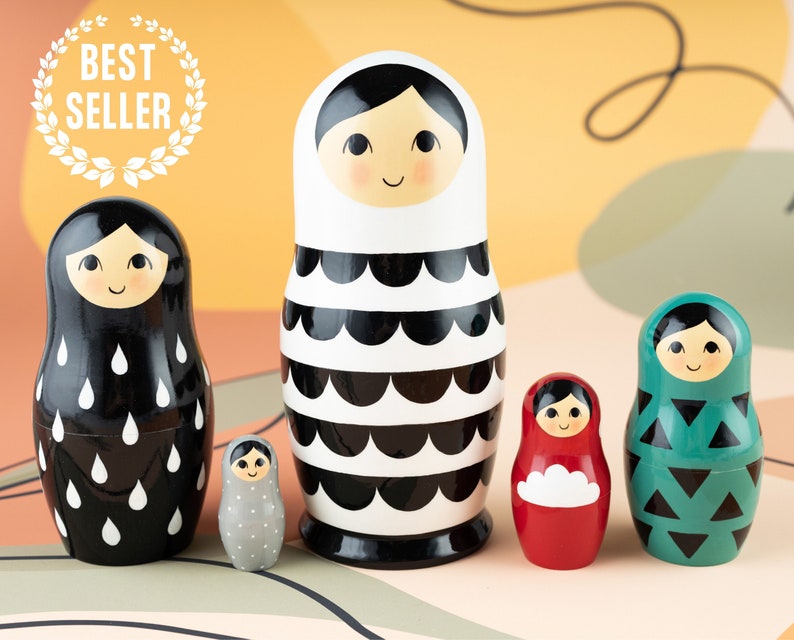Nesting dolls Montessori baby toys Matryoshka Custom nesting Etsy