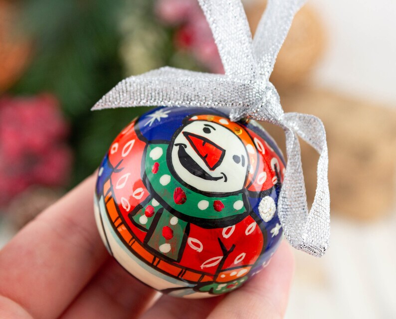 4,5cm Christmas decorations Hand painted ornaments Snowman decoration Christmas Gift Handmade Christmas ornaments Snowman ornament 1,77/'/'