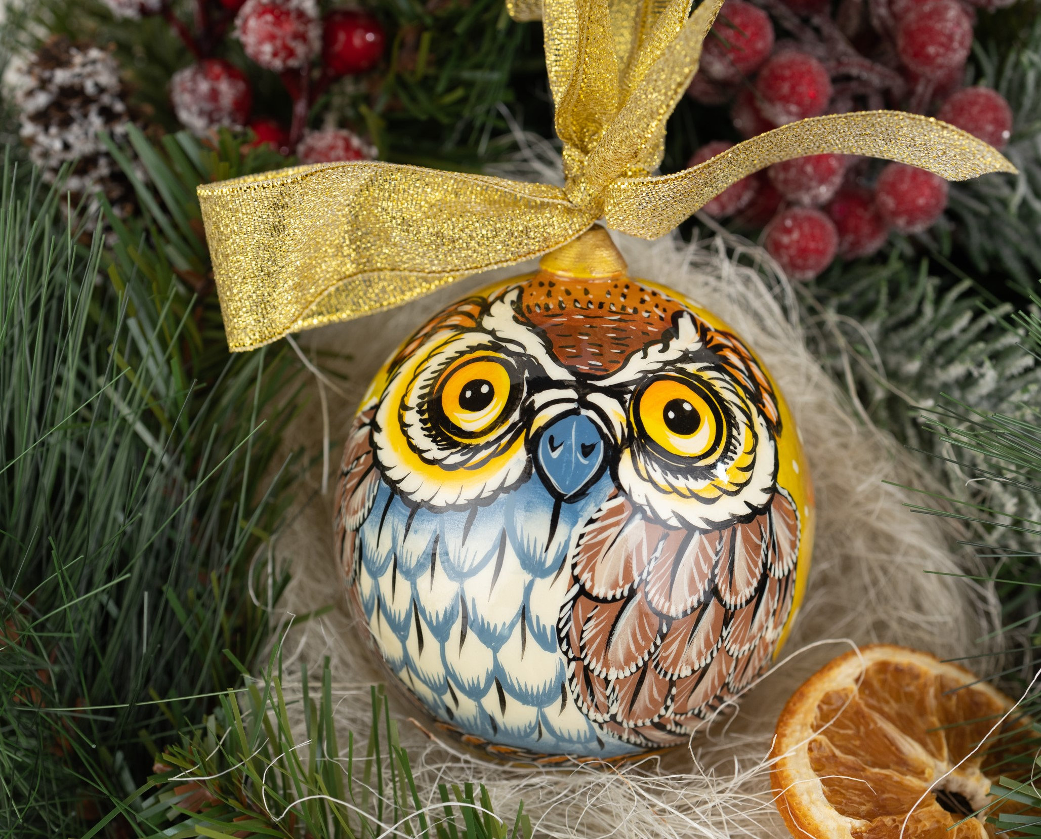 Owl Christmas ornament Owl Christmas decor Owl handmade Etsy
