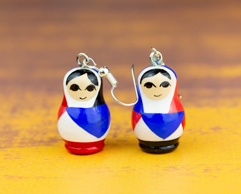 Russian matryoshka colorful earrings Russian nesting doll jewelry Matryoshka dolls Babushka doll Matryoshka jewelry