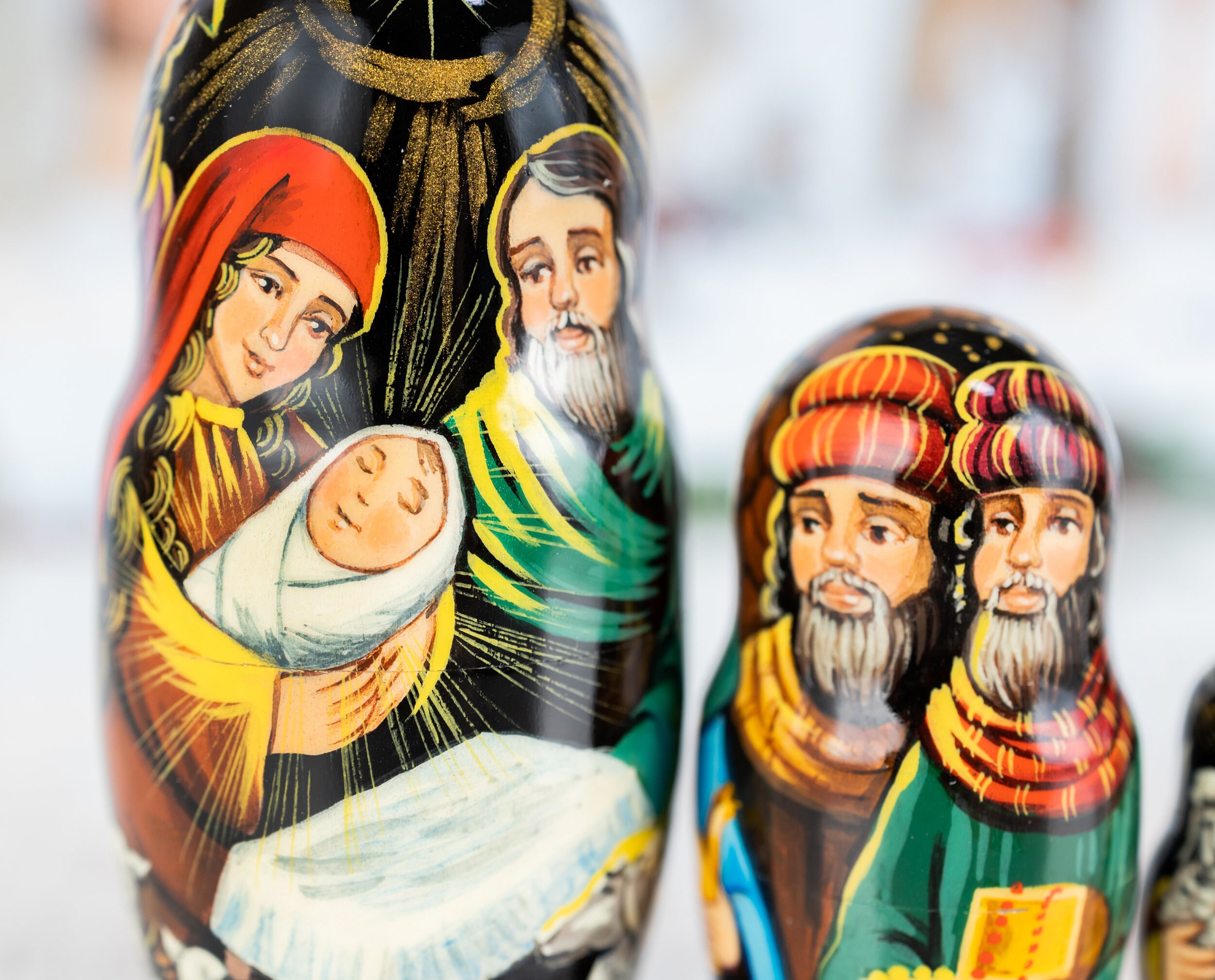 Nativity Scene Nesting Dolls Nativity Set Nativity Nesting Etsy
