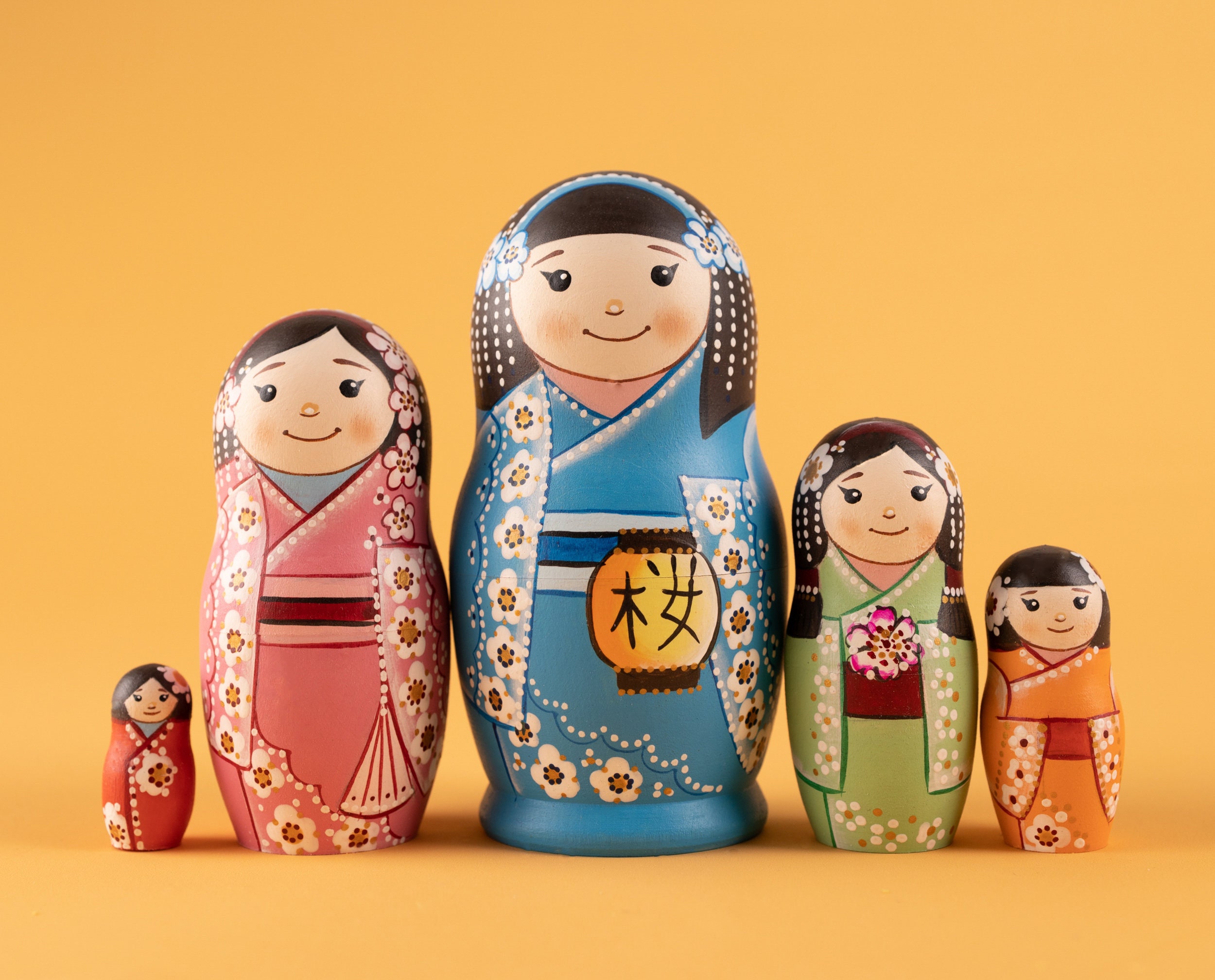 Nesting dolls Japanese nesting doll Matryoshka doll Etsy