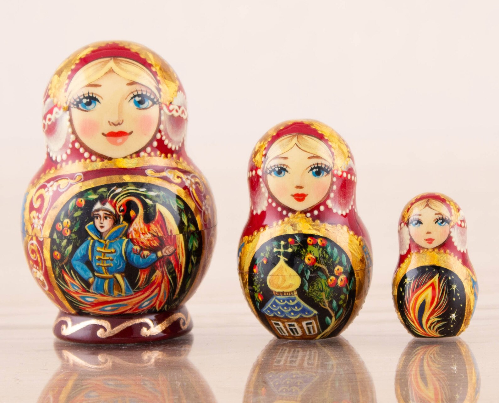 Qsvbeeqj Matroschka Puppen Set - 10-teilige Handbemalte Russische Nesting-Puppen